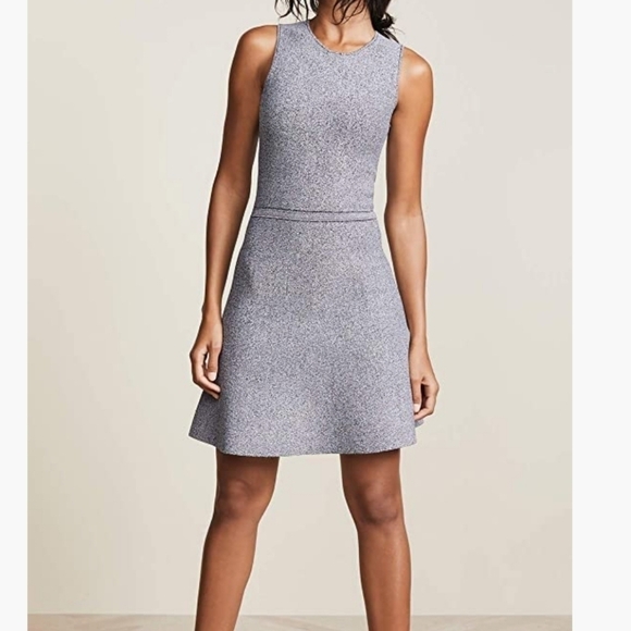 Theory Marl Flare Black, White Grey Knit Sleeveless Dress Size P - Picture 13 of 16